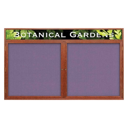 United Visual Products Triple Door Indoor Enclosed Easy Tack Bo UV308EZ-BLUE-SATIN